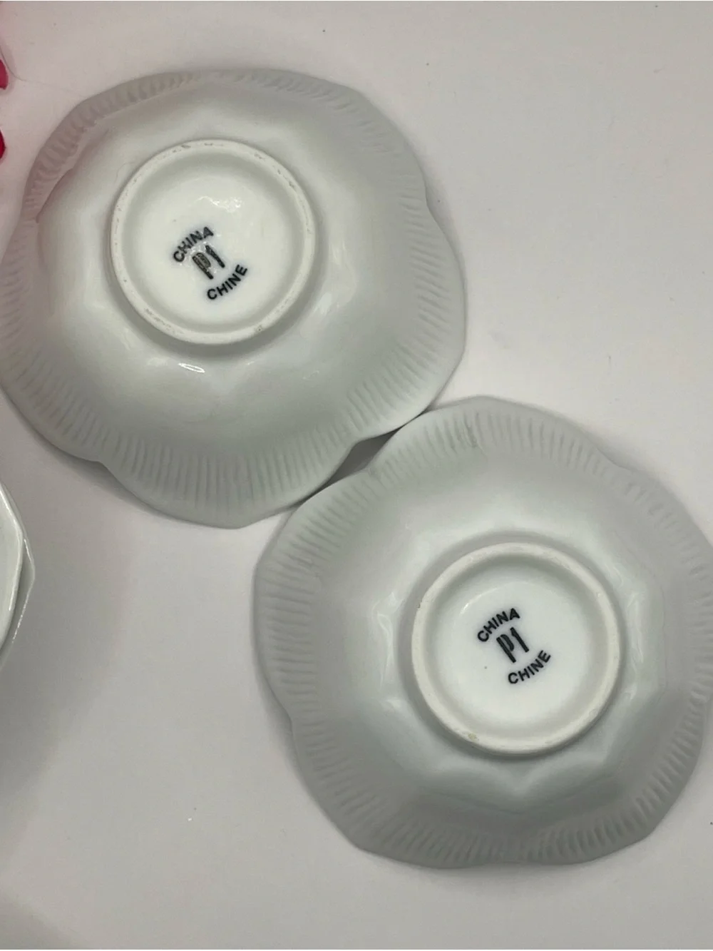 Vintage Pier 1 Imports White Porcelain Lotus Bowls Set Of 6